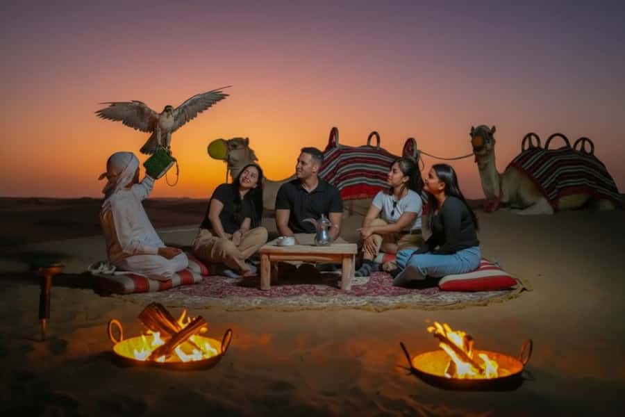 Dubai: Evening Desert Safari with Camel Ride & Stargazing - Sandboarding and the first taste of camp life