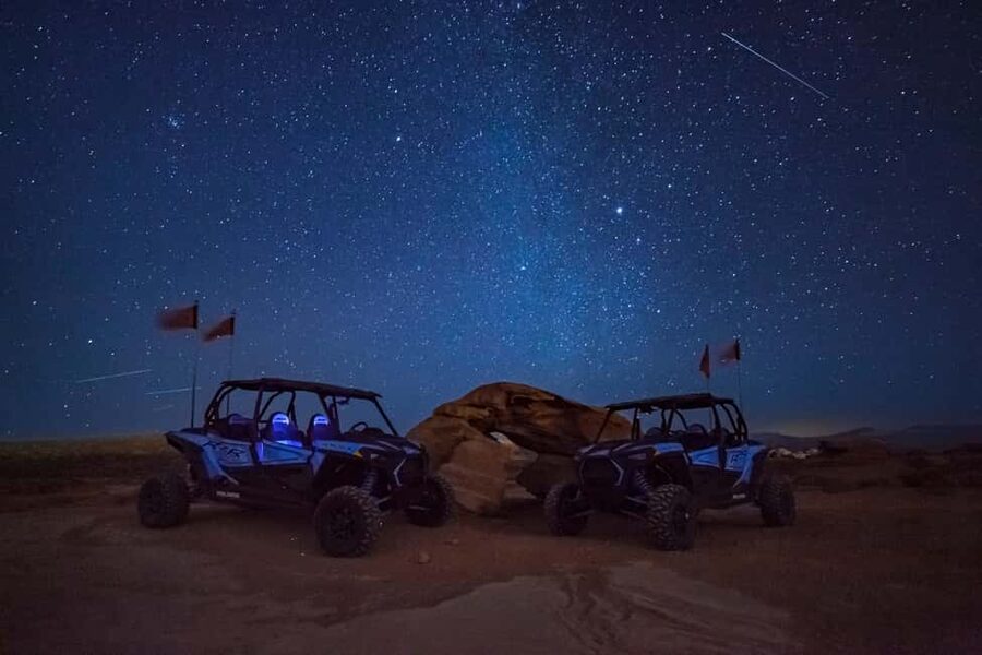 Greater Zion: Dark Sky UTV Tour with Stargazing - Driving through red rock and sand in the dark