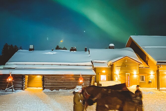 Horse Sleigh Ride Under The Night Sky in Apukka Resort, Rovaniemi - Crossing the frozen lake by horse-drawn sleigh