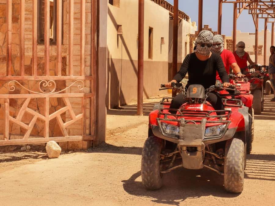 Hurghada: Sunset Quad Bike, Camel w/ Opt Stargazing and BBQ - Hotel pickup and the trip to the desert base