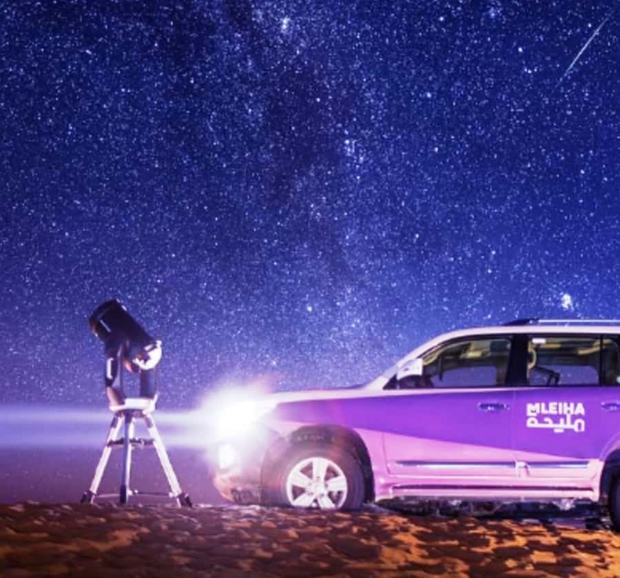 Mleiha Desert Safari with Sandboarding, Stargazing & Dinner - Pickup from Dubai, Sharjah, or Ajman