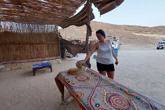 Stargazing in Hurghada Desert with Bedouin Dinner - Sunset, tea, and the small Bedouin camp